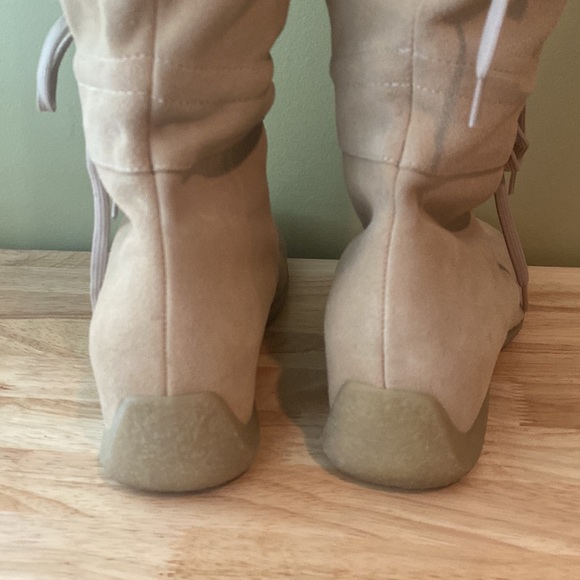 Nine West PARKWAY Suede Slouchy Knee high Driving Heel Boots Laceup Detail - Picture 4 of 13